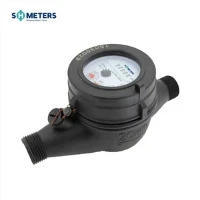 Đồng hồ đo nước quay số khô 1/2 inch ~ 2 inch Thân nhựa đồng hồ nước lạnh cho dân dụng